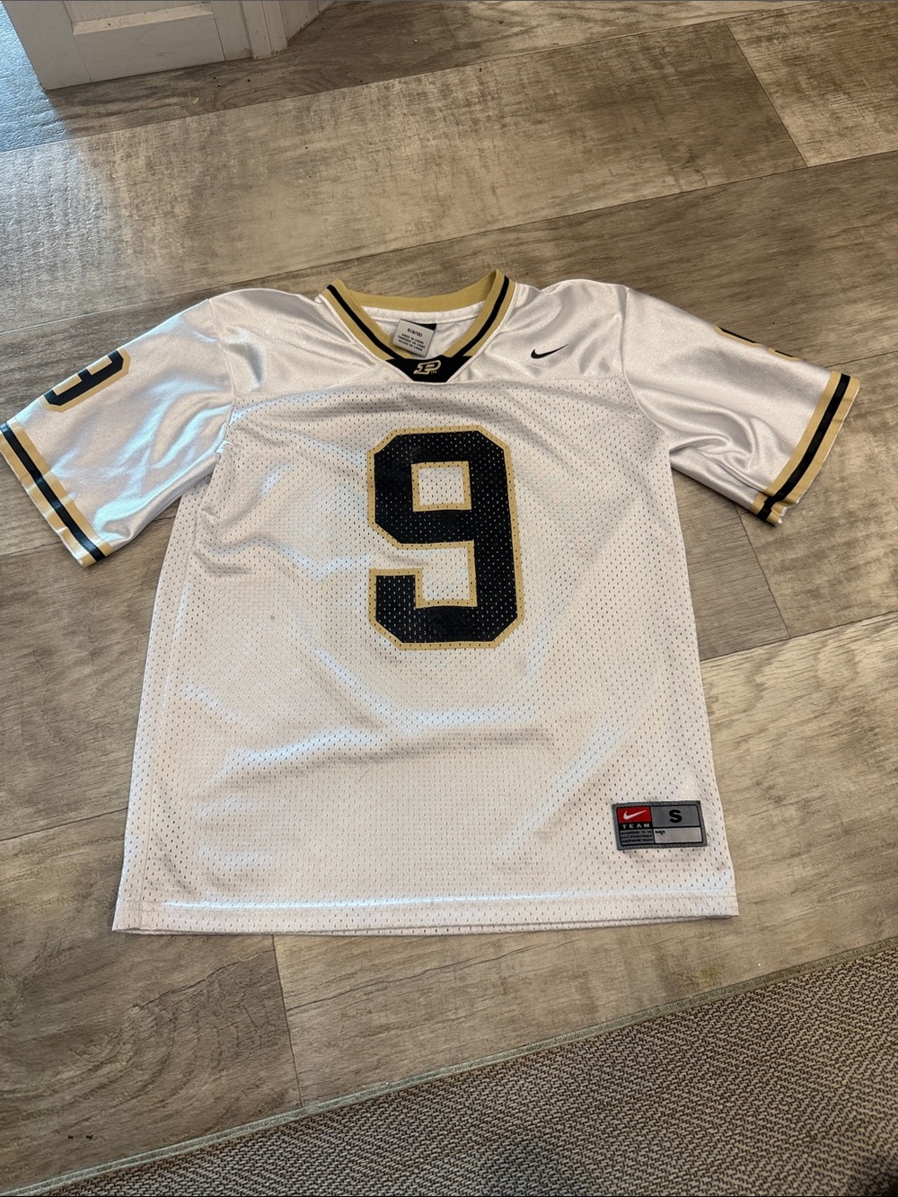 Nike White, Black & Gold Purdue Jersey